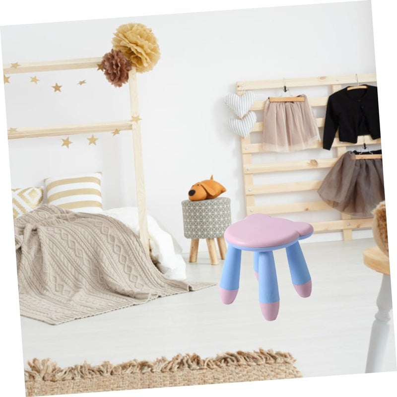 Thickened Anti Slip Plastic Cartoon Bear Stool Pink Cute Footstool For Home Kindergarten - Image 3