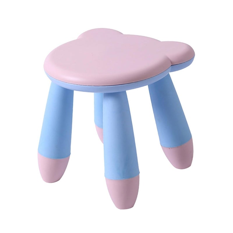 Thickened Anti Slip Plastic Cartoon Bear Stool Pink Cute Footstool For Home Kindergarten - Image 2