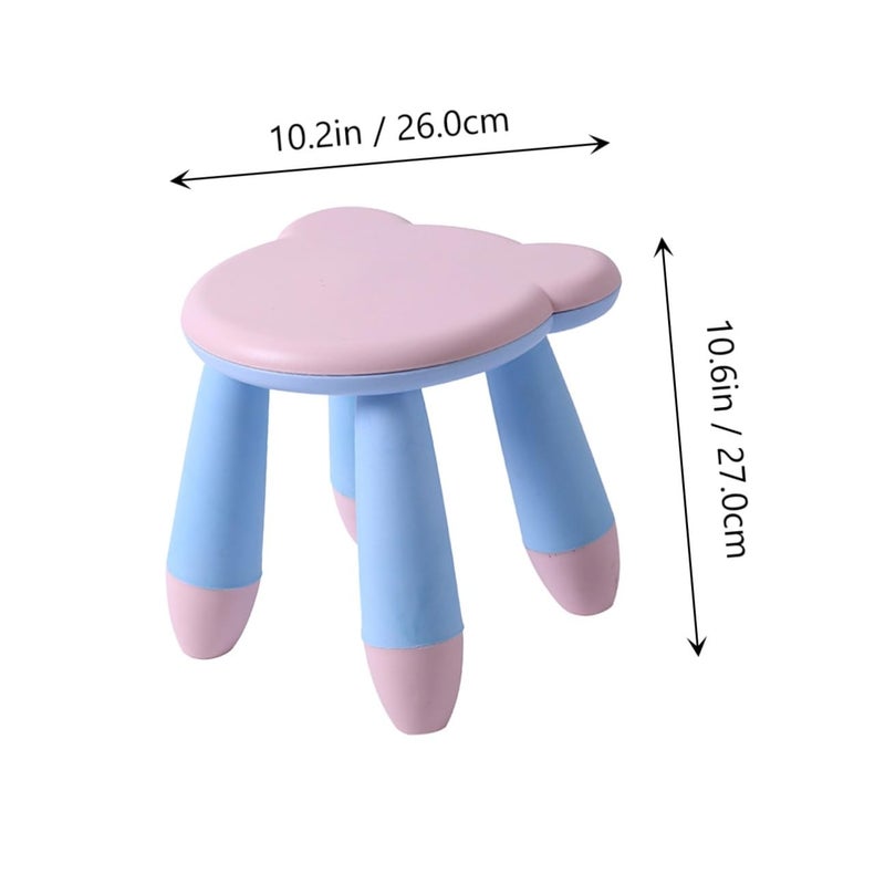 Thickened Anti Slip Plastic Cartoon Bear Stool Pink Cute Footstool For Home Kindergarten - Image 4