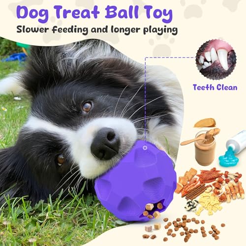 TROUSKAIG Durable Dog Balls, Dog Puzzle Toy for Boredom, Dogs Enrichment Toy, Interactive Treat Dispensing Balls for Large Dogs to Keep Them Busy - Image 4