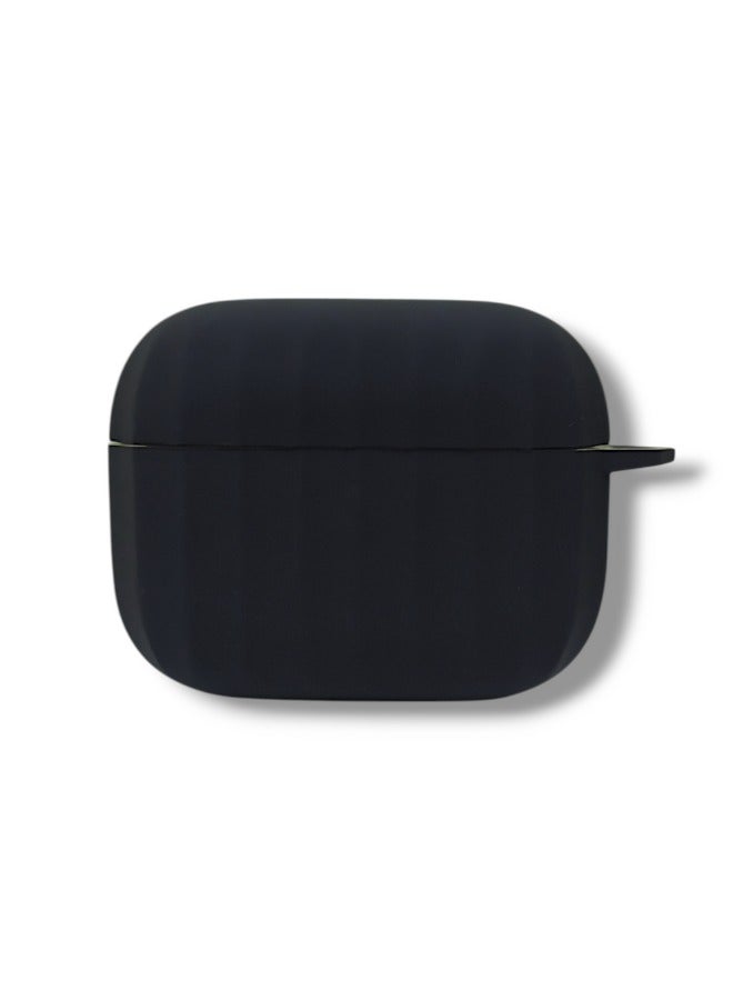جراب حماية لسماعة ايربودز برو 2 سيليكون مموج أنيق مع حلقة تعليق - أسود - Image 2