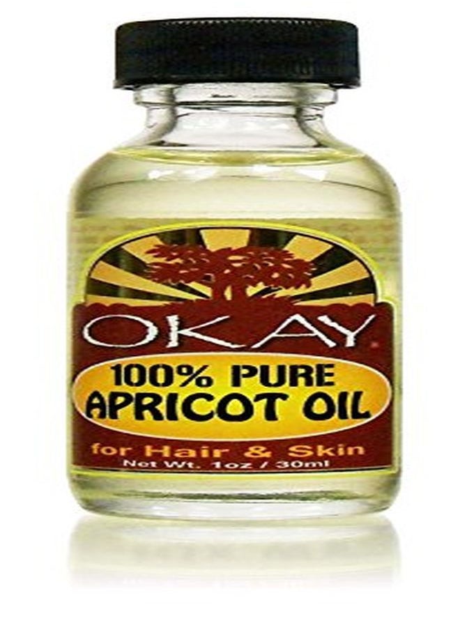 OKAY 100% Pure Apricot Oil ; For Hair And Skin ; High In Vitamins A & C ; Soothe And Heal ; Free Of Silicone & Paraben ; 1 Oz  - Image 2