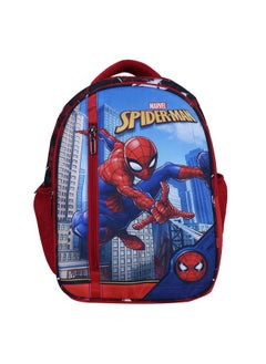 Kuber Industries Kuber Industries Marvel Spiderman Backpack|4 Compartment School Bags for Kids|Durable School Bags for Boy Travel,School with Zipper Closure (Red)  - Image 1