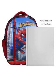 Kuber Industries Kuber Industries Marvel Spiderman Backpack|4 Compartment School Bags for Kids|Durable School Bags for Boy Travel,School with Zipper Closure (Red)  - Image 4