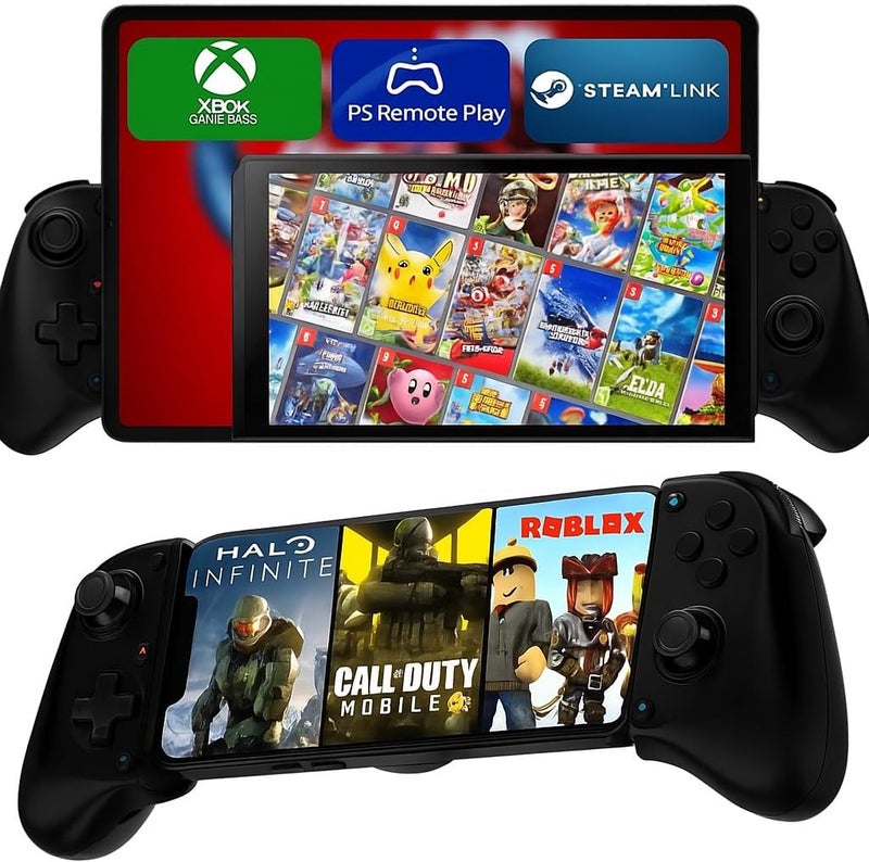 Wireless RGB Telescopic Mobile Game Controller – 6-Axis Gyro, Vibration, Type-C Gamepad for Android, iOS & Switch - Image 2