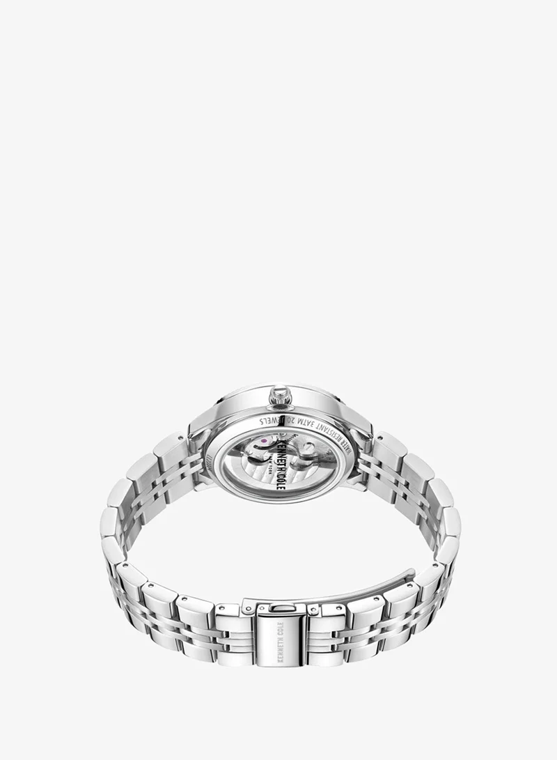 Kenneth Cole New York  Silver Dial Silver Stainless Steel Bracelet Automatic Watch for Women 34.5mm for Women | Best Price UAE