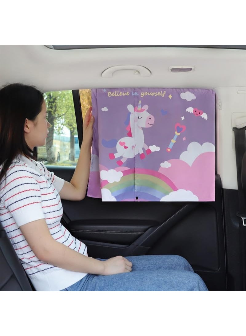 LIMOS Car Window Shades for Baby Double Layer Magnetic Car Sun UV Protection Curtain with Cute Patterns Full & Half Shade Options - Image 5
