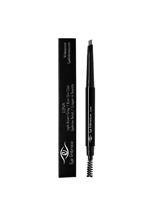 Eye Embrace Luna: Light Brown-Gray Eyebrow Pencil – Waterproof, Double-Ended Automatic Angled Tip & Spoolie Brush, Cruelty-Free - Image 4