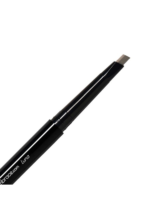 Eye Embrace Luna: Light Brown-Gray Eyebrow Pencil – Waterproof, Double-Ended Automatic Angled Tip & Spoolie Brush, Cruelty-Free - Image 1