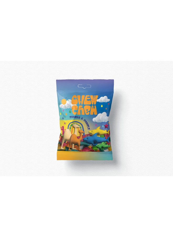 CHEW CHEW Gummy Camels and Sharks Jelly Candy - 80 Grams 