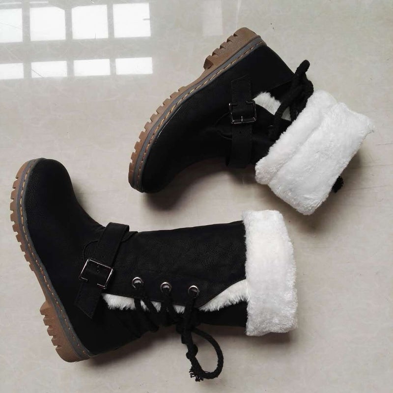 Factory Large Size Snow Boots 40414243 Thick Wool Cotton Boots Women'S Boots Long C- 12 - Image 2