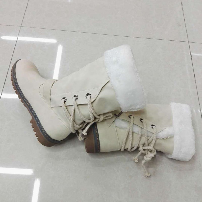 Factory Large Size Snow Boots 40414243 Thick Wool Cotton Boots Women'S Boots Long C- 12 - Image 3