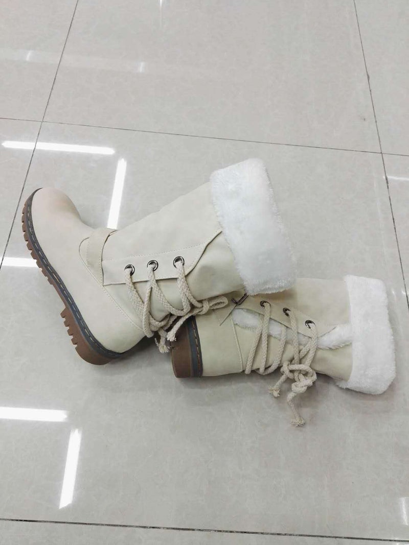Factory Large Size Snow Boots 40414243 Thick Wool Cotton Boots Women'S Boots Long C- 12 - Image 1