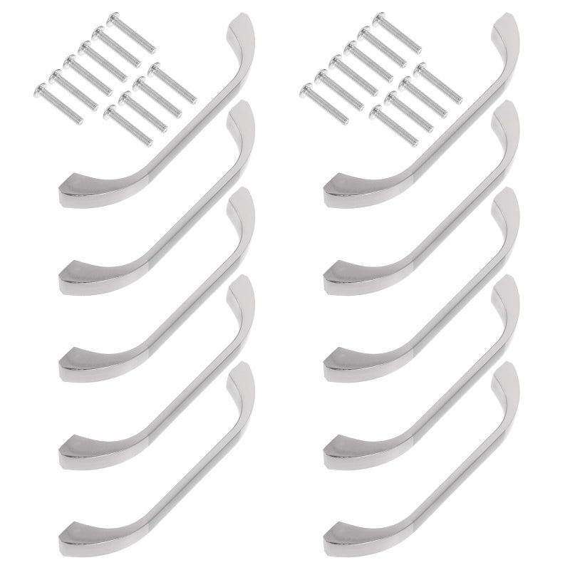 Silver Zinc Alloy Wardrobe Handles 10pcs Drawer Pulls 128mm Hole Spacing Modern Simple Style - Image 2