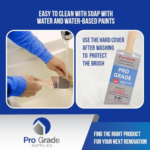 Pro-Grade 10 Pack Pro-Grade Premium Wall/Trim House Paint Brush Set Great for Professional Painter and Home Owners Painting Brushes for Cabinet Decks Fences Interior Exterior & Commercial Paintbrush. - Image 4