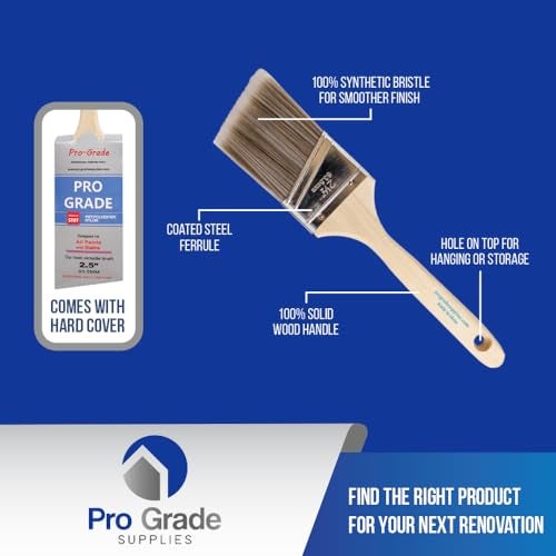 Pro-Grade 10 Pack Pro-Grade Premium Wall/Trim House Paint Brush Set Great for Professional Painter and Home Owners Painting Brushes for Cabinet Decks Fences Interior Exterior & Commercial Paintbrush. - Image 3