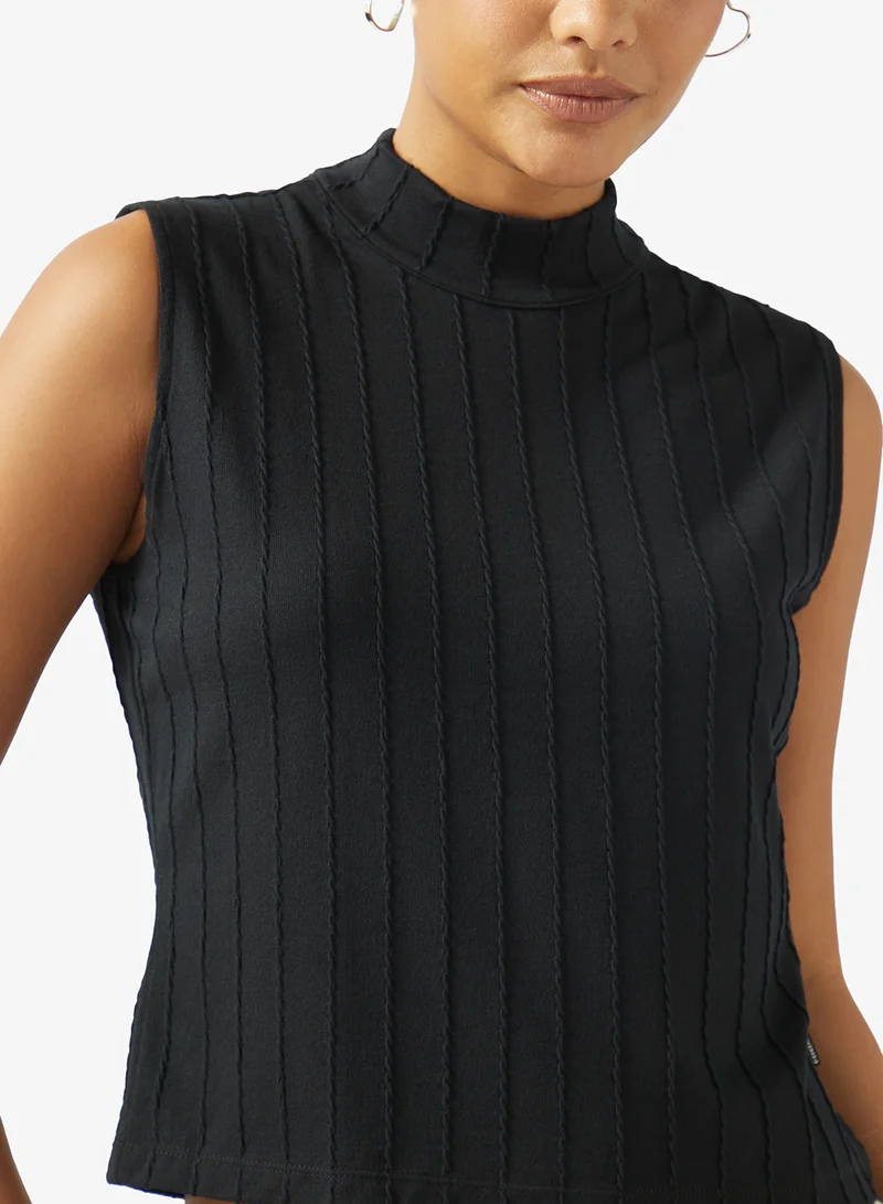 Converse CONVERSE BLACK Cable Knit Tank Top for Women | Best Price UAE