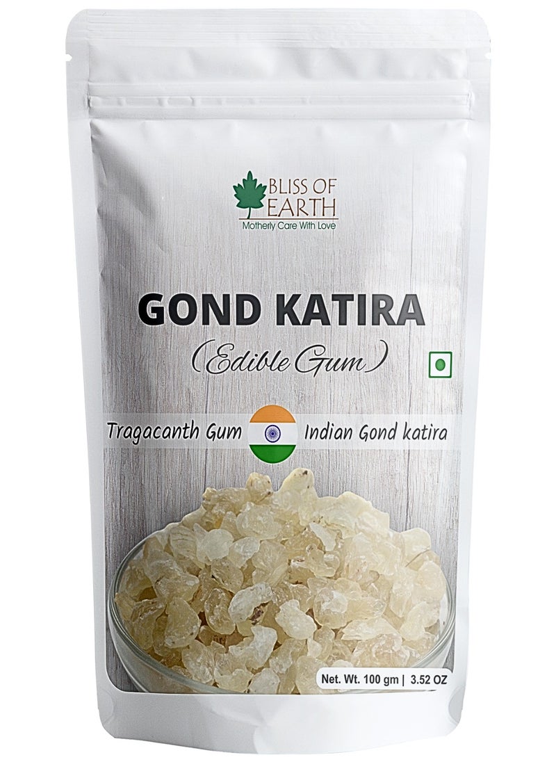 BLISS OF EARTH - Gond Katira Organic Edible Tragacanth Gond For Laddu Making And Sweets 100g - Image 1
