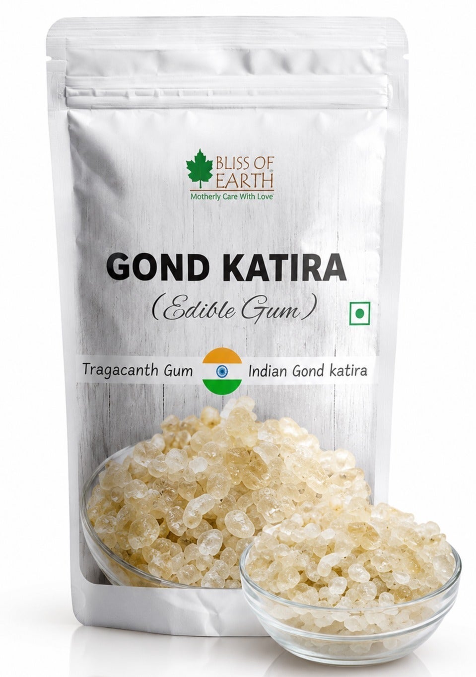 Bliss of Earth Gond Katira 100g | Premium Natural AA Grade Tragacanth Gum for Instant Cooldown | Ultra White Edible Gum Resin for Refreshing Falooda, Laddu & Desserts | Natural Single Ingredient Gond 