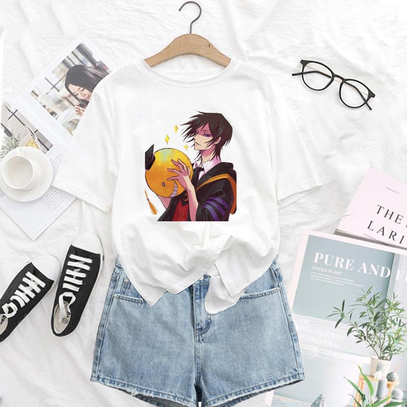 [Send on the same day] in stock top loose cartoon casual printed sun man peripheral T-shirt short sleeve cross-border - Image 1