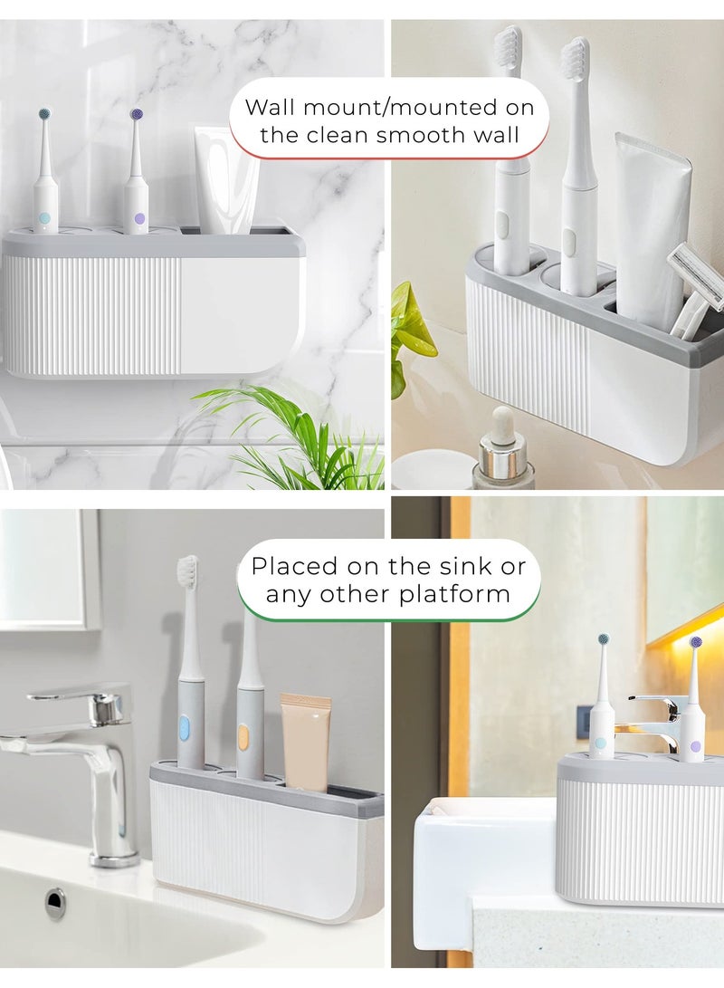 Excefore Large Wall Mounted Toothbrush Holder, Easy Installation, Multifunctional; Electric Toothbrush Holder, Toothbrush Holder - Image 3