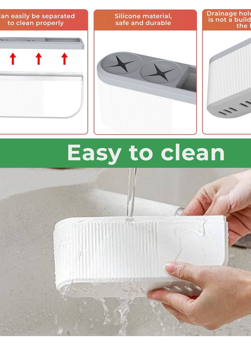 Excefore Large Wall Mounted Toothbrush Holder, Easy Installation, Multifunctional; Electric Toothbrush Holder, Toothbrush Holder - Image 5