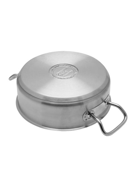 Steel Low Casserole Low Cooking Pot With Lid And Double Handle 24Cm
