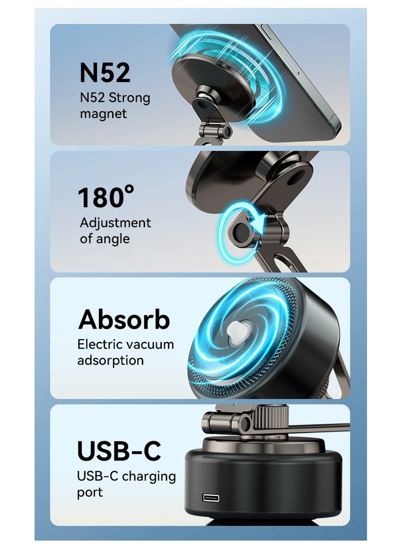 BWOO 360°Rotating Electric Vacuum Magnetic Suction Phone Holder - Image 5