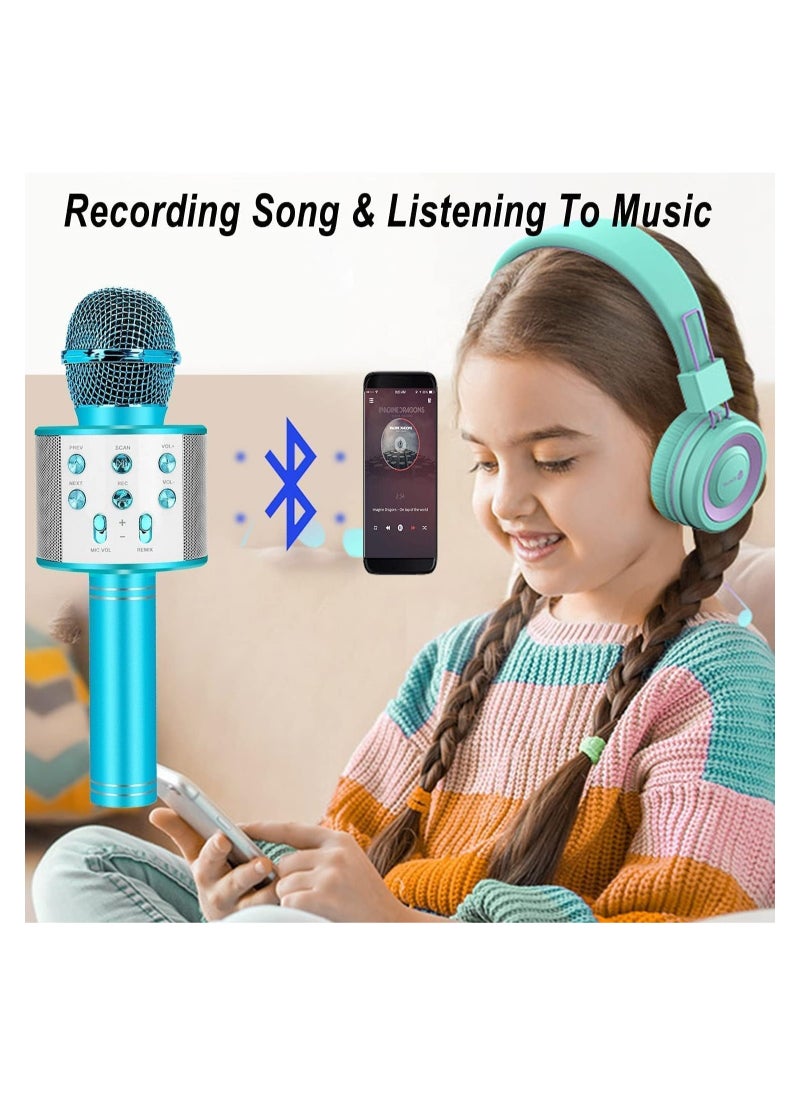 ELTRAZONE - Karaoke Microphone for Kids Adults,Portable Bluetooth Microphone for Singing Professional Voice Changer Blue Microphone Wireless Birthday Gifts for 3 4 5 6 7 8 + Year Old Boys Girls Toys - Image 1