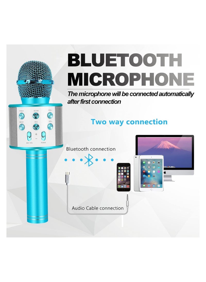 ELTRAZONE - Karaoke Microphone for Kids Adults,Portable Bluetooth Microphone for Singing Professional Voice Changer Blue Microphone Wireless Birthday Gifts for 3 4 5 6 7 8 + Year Old Boys Girls Toys - Image 1