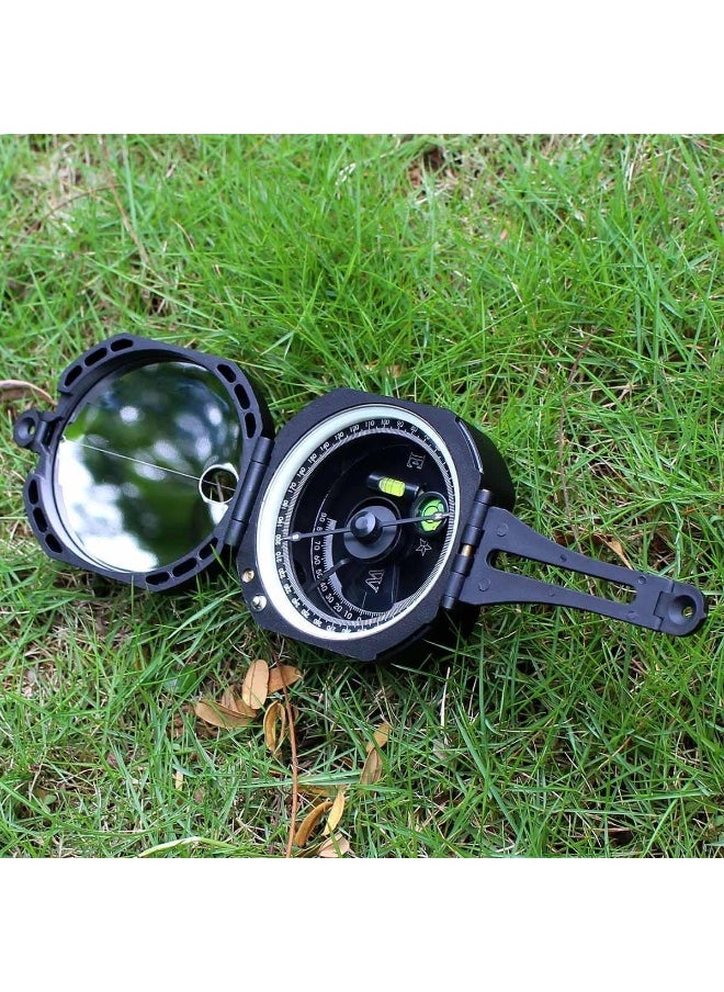 SVBONY Comping Military Compass Multifunction Compass Lensatic Sighting Fluorescent Waterproof for Hunting Hiking with Carrying Case and Strap