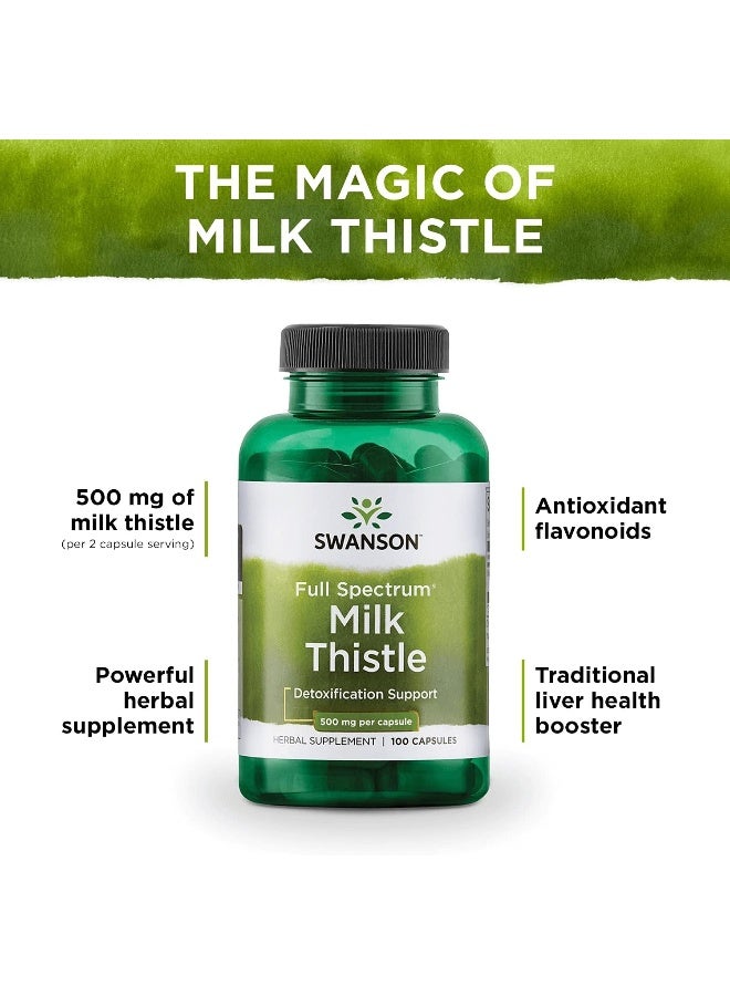 SWANSON Full Spectrum Milk Thistle 500 Mg 100 Caps - Image 3