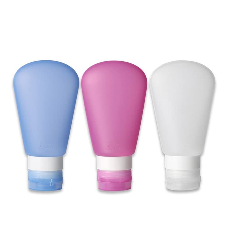 Maharsh 4Pcs Travel Silicone Bottles Set - 90ml Portable Silicone Travel Bottle Lotion Shampoo Cosmetic Empty Mini Tub Containers Squeezable Bottle for Shower Gel, Liquide Soap,Toiletries - Image 2