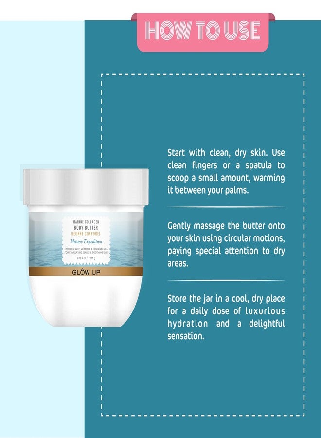 Glow Up Marine Expedition Body Butter For Body and Skin | Marine Collagen and Sea Kale | With Vitamin E, Shea Butter and Cocoa Butter | Non Greasy | Deeply Nourishing | Fresh Aquous Aroma| 200gm - Image 5