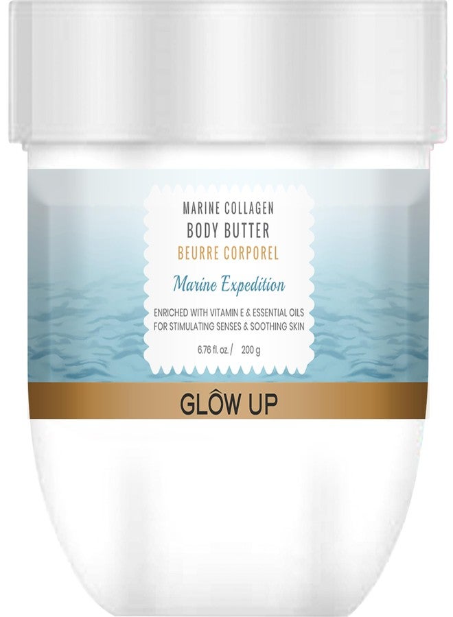 Glow Up Marine Expedition Body Butter For Body and Skin | Marine Collagen and Sea Kale | With Vitamin E, Shea Butter and Cocoa Butter | Non Greasy | Deeply Nourishing | Fresh Aquous Aroma| 200gm - Image 1