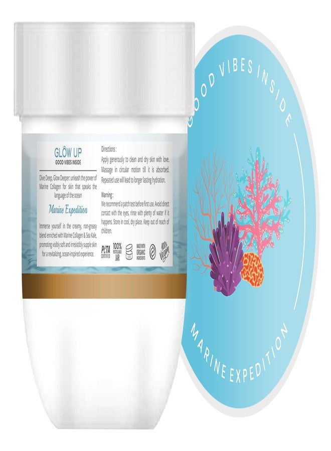 Glow Up Marine Expedition Body Butter For Body and Skin | Marine Collagen and Sea Kale | With Vitamin E, Shea Butter and Cocoa Butter | Non Greasy | Deeply Nourishing | Fresh Aquous Aroma| 200gm - Image 2