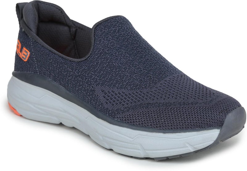 Columbus Scepter Slip-On Mocassin Shoes | Casual Shoes| Fashion Shoes| Tennis Shoes| Outdoors Shoe for Men's, (Dark Grey & Orange), UK8 - Image 2