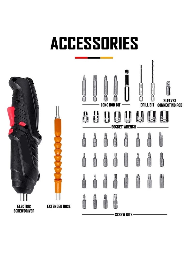 Generic 45-in-1 Multifunctional USB Rechargeable Electric Screwdriver Set – Foldable Design with Forward/Reverse Function, Electric Drill Mode & Durable Storage Case  - Image 5
