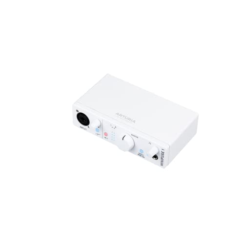 Arturia MiniFuse 1 - Compact USB Audio Interface with Creative Software for Recording, Production, Podcasting, Guitar - White - Image 1