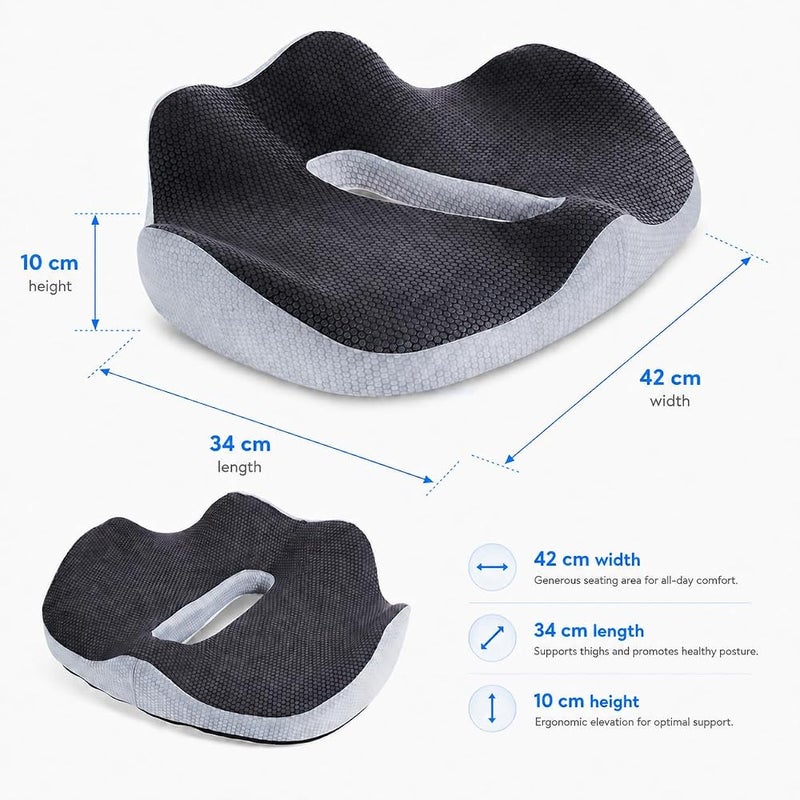 ComfyBums Hemorrhoid Donut Cushion For Coccyx, Tailbone, Piles Orthopaedic Pressure Relief - Memory Foam Pillow For Office Chair Seat Ring Cushions - Targets Sores & Pain Relief - Made For You - Image 4