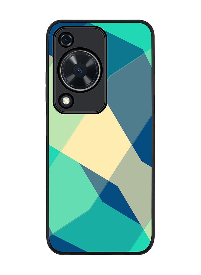 Stylizedd Rugged Black edge case for Huawei nova Y72 / Huawei Enjoy 70 4G, Slim fit Case Flexible Rubber Edges Anti Drop TPU Gel Thin Cover - Checkered Aqua - Image 1
