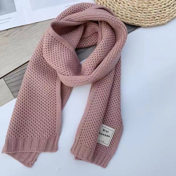 Kids Winter Scarf Knitted Warm Neck Snood Ginger yellow  - Image 2