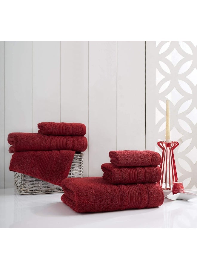 Qute Home Qute Home 4Piece Washcloth Towels Set 100 Turkish Cotton Premium Quality Towels for Bathroom Quick Dry Soft and Absorbent Turkish Towel Set Includes 4 Washcloths Burgundy  - Image 2