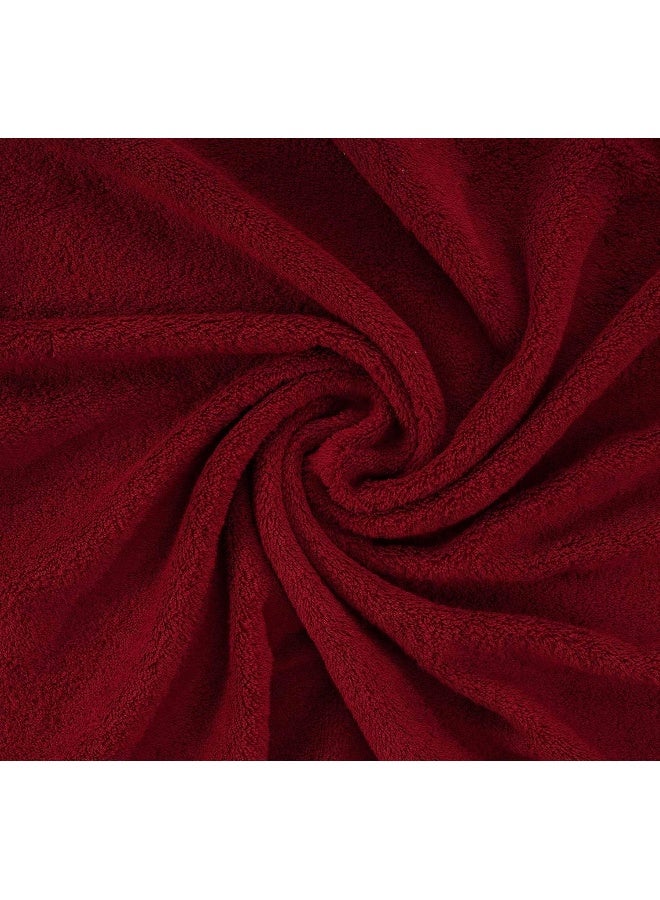 Qute Home 4Piece Washcloth Towels Set 100 Turkish Cotton Premium Quality Towels for Bathroom Quick Dry Soft and Absorbent Turkish Towel Set Includes 4 Washcloths Burgundy