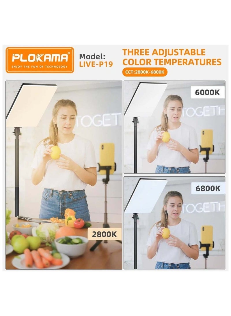 التخطيط لوحة إضاءة LED Plokama Live-P19 - إضاءة متعددة السيناريوهات للتصوير الفوتوغرافي، الفيديو، والبث المباشر، سطوع قابل للتعديل، تحكم في درجة حرارة اللون، تصميم مدمج، إضاءة احترافية لصانعي المحتوى، المؤثرين ومدوني الفيديو. - Image 4
