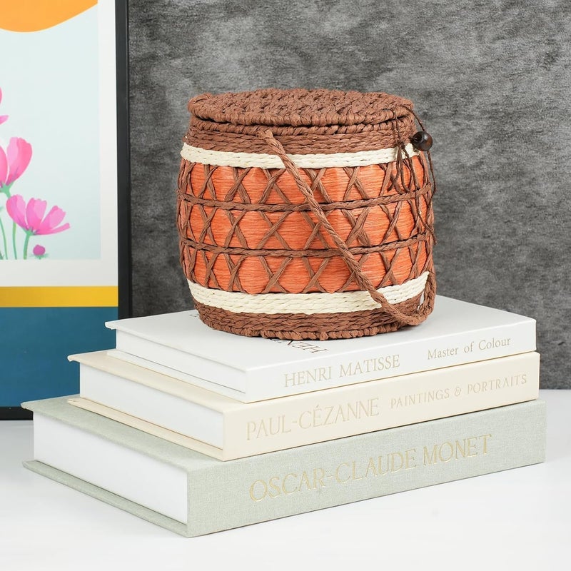 Decorative Books Set of 3, Beautiful Linen Boxes Decor Coffee Table Bookshelf or Mantle, Modern Hardcover Stacked Display Books, Storage Box,Photo Storage and as a Keepsake Box (Brown+Beige+White) - Image 2