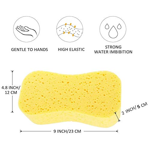 CAR SAAZ Super Absorbent Multipurpose Yellow Sponge for Car and Bike Washing, Kitchen, Office, Bathroom & Home Cleaning, Walls, Windows and Other Surfaces (Pack of 2), Foam - Image 5