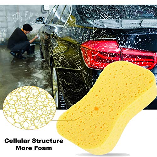 CAR SAAZ Super Absorbent Multipurpose Yellow Sponge for Car and Bike Washing, Kitchen, Office, Bathroom & Home Cleaning, Walls, Windows and Other Surfaces (Pack of 2), Foam - Image 4