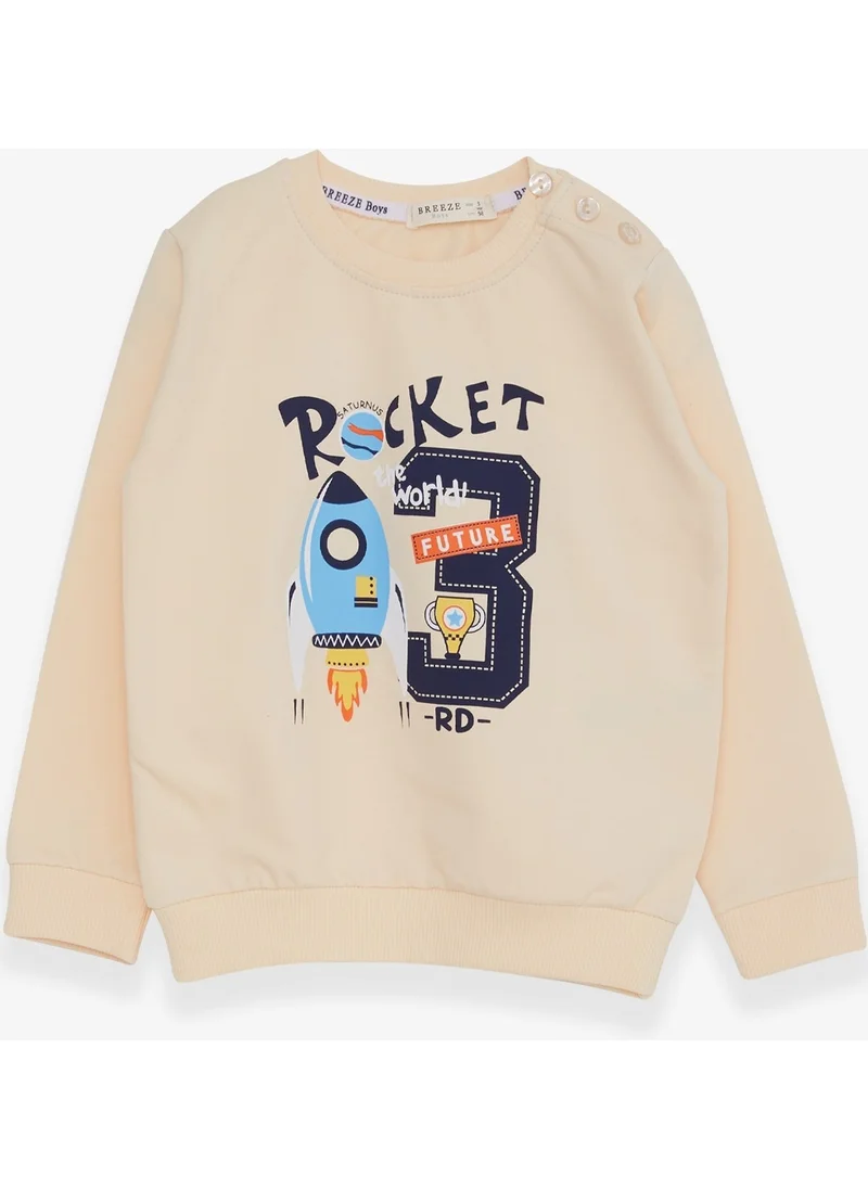 Breeze Boy's Sweatshirt Rocket Printed 1.5-5 Years, Cream