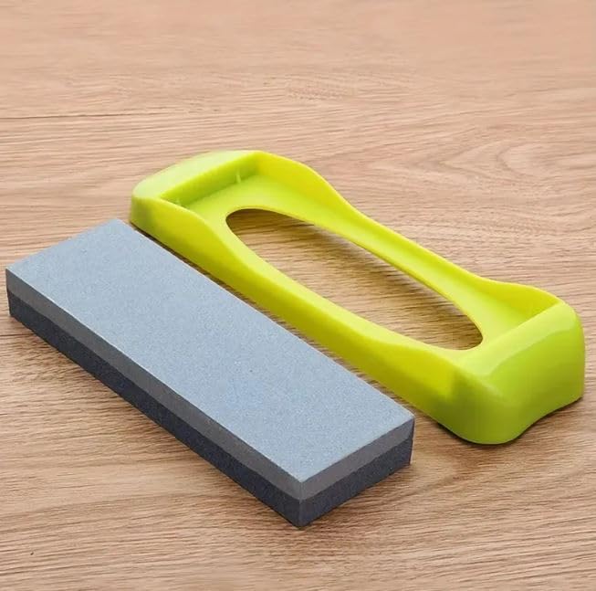faas 1 PCS Whetstone Knife Sharpening Stone Dual Sides Water Stone Sharpener/1pcs Stainless Steel Sharp Carving Knife for Kitchen | Kitchen Knife with Handle, Silver - Image 2
